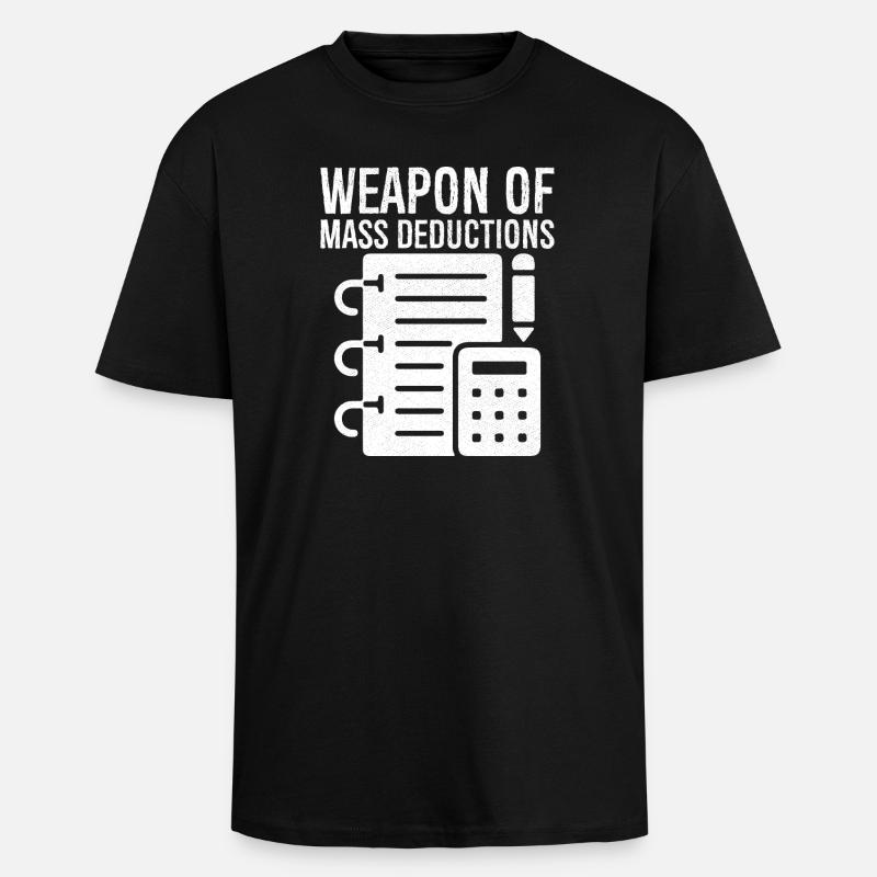 Arme de masse déduction calculatrice - T-shirt unisexe oversize épais - noir