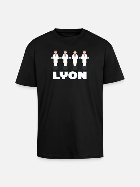 Lyon - T-shirt unisexe oversize épais - noir