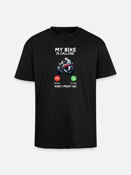 Mon vélo m’appelle - T-shirt unisexe oversize épais - noir