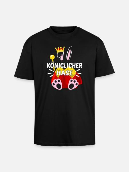 Königlicher Hase - Oversized Heavyweight Unisex T-Shirt - Schwarz