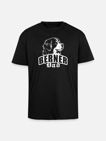 "Bernese Dad" with a dog's head - Unisex Oversized Heavyweight T-shirt - black