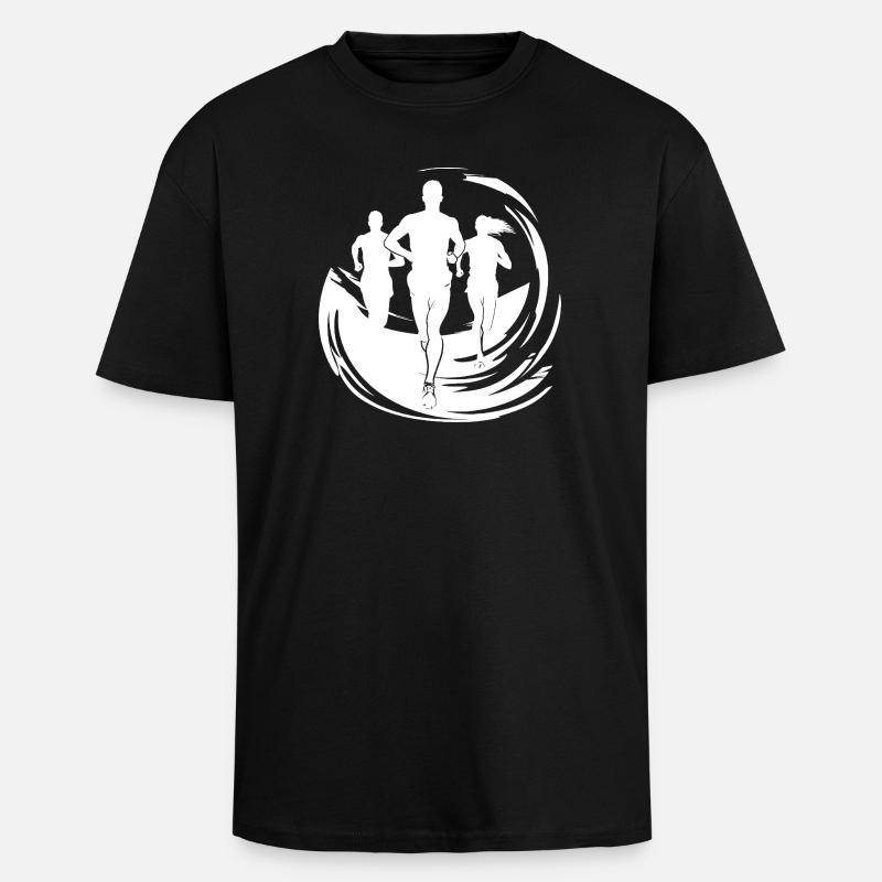 Läufer Zeichnung - Oversized Heavyweight Unisex T-Shirt - Schwarz