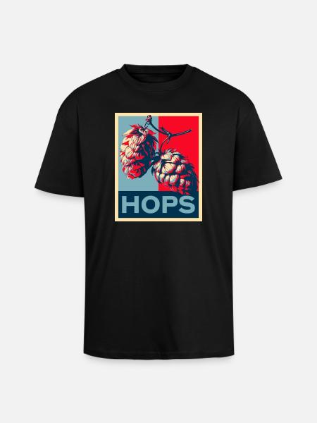 Hops - Oversized Heavyweight Unisex T-Shirt - Schwarz