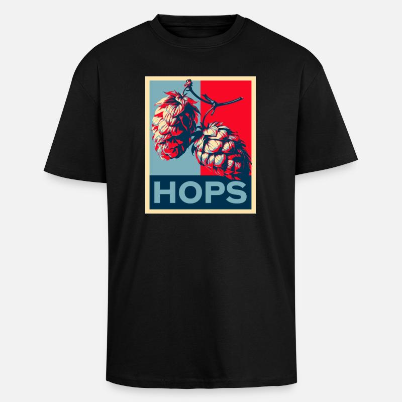 Hops - Oversized Heavyweight Unisex T-Shirt - Schwarz