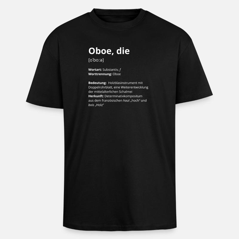 Oboe, die - Oversized Heavyweight Unisex T-Shirt - Schwarz