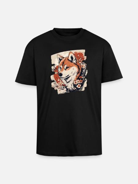 Shiba Inu - T-shirt unisexe oversize épais - noir