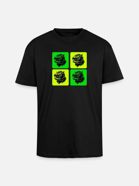 Hippo with sunglasses - Unisex Oversized Heavyweight T-shirt - black