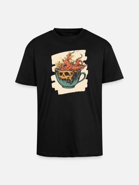 Coffee Coffee Coffee Lovers - Unisex Oversized Heavyweight T-shirt - black