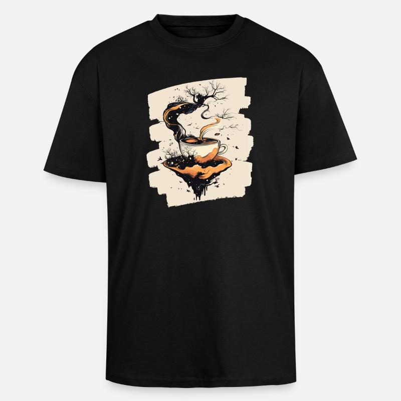 Coffee Coffee Coffee Lovers - Unisex Oversized Heavyweight T-shirt - black