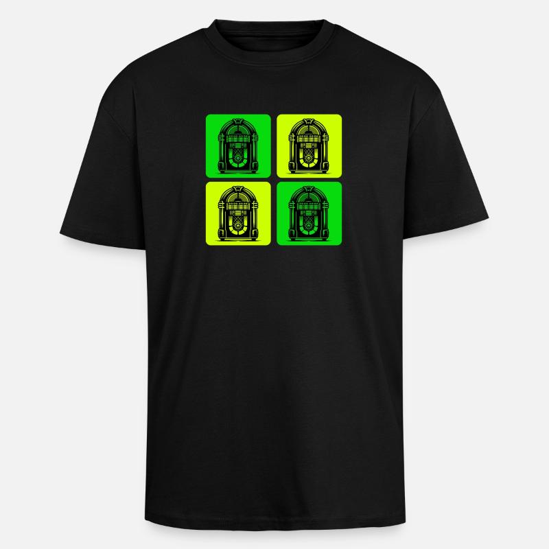 Retro Jukebox Style - Oversized Heavyweight Unisex T-Shirt - Schwarz