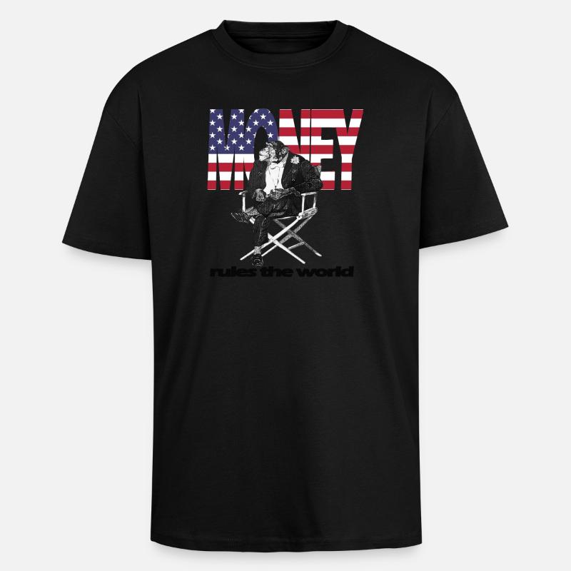 L’argent règne sur le monde - T-shirt unisexe oversize épais - noir