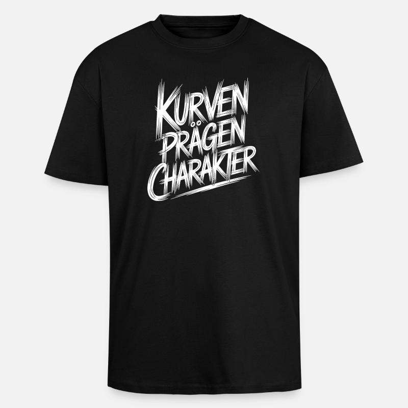 Courbes forme caractère - T-shirt unisexe oversize épais - noir