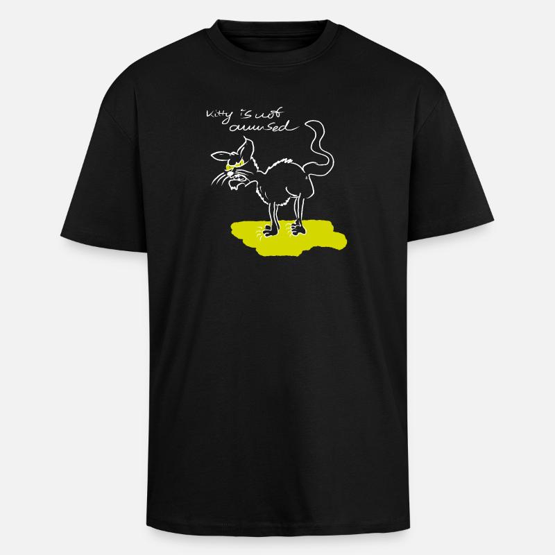 Kitty 2 - Oversized Heavyweight Unisex T-Shirt - Schwarz