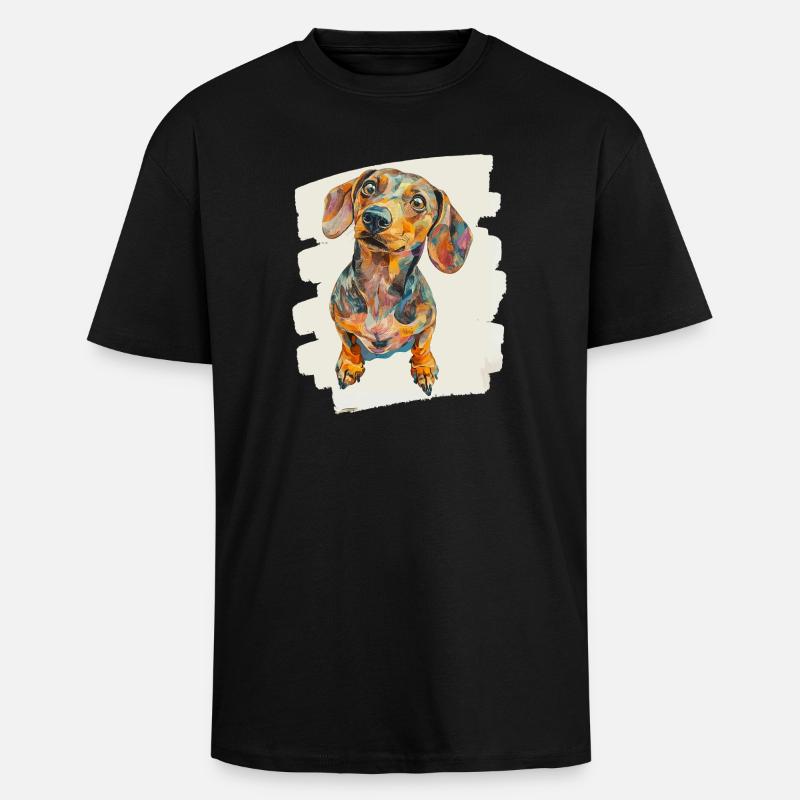Dackel - Oversized Heavyweight Unisex T-Shirt - Schwarz