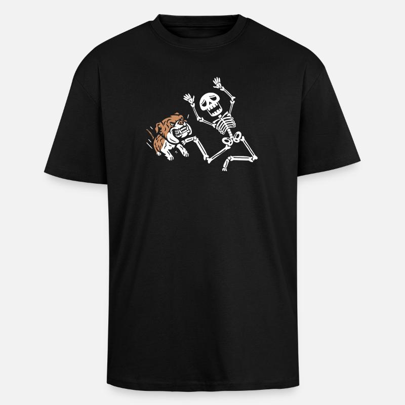 Skeleton running - Oversized Heavyweight Unisex T-Shirt - Schwarz