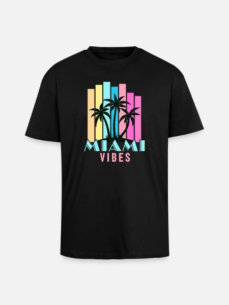 Miami Vibes - Unisex Oversized Heavyweight T-shirt - black