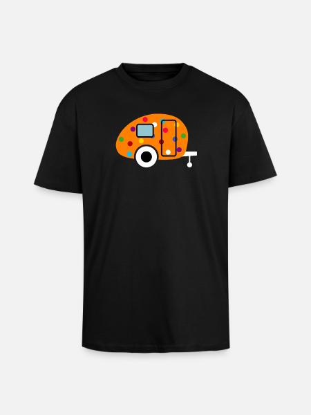 Caravan only confetti white - Unisex Oversized Heavyweight T-shirt - black