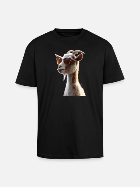 Geit Binnenlandse Geit Steenbok Geit Geit Schattige Geiten - Unisex oversized T-shirt van zware kwaliteit - zwart