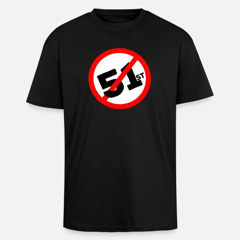 51e État Pas question - T-shirt unisexe oversize épais - noir