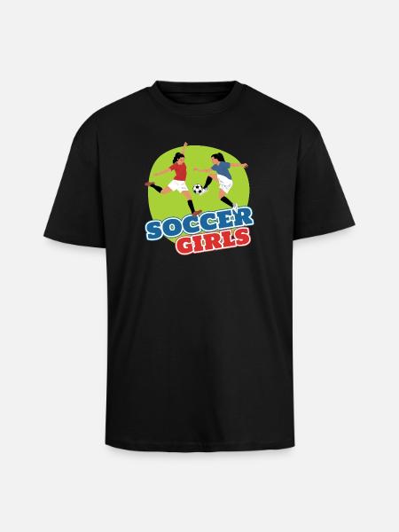 Soccer Girls - Unisex Oversized Heavyweight T-shirt - black