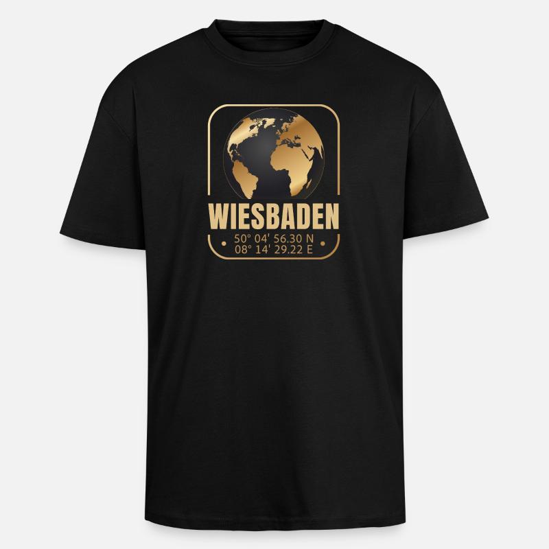 Wiesbaden - Oversized Heavyweight Unisex T-Shirt - Schwarz