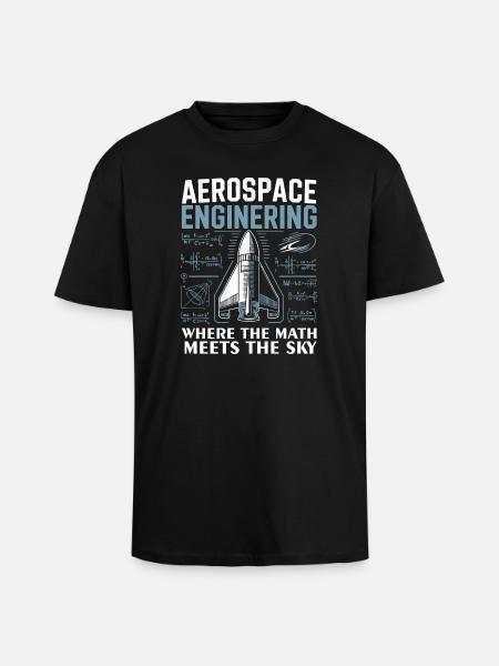 Aerospace Engineering Math Humor Design - T-shirt unisexe oversize épais - noir