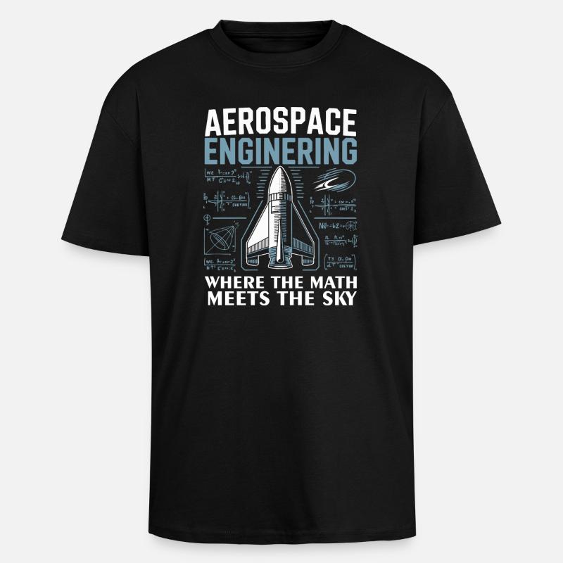 Aerospace Engineering Math Humor Design - T-shirt unisexe oversize épais - noir
