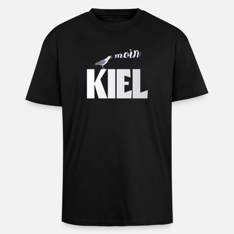 Kiel Möwe & Moin Design - Oversized Heavyweight Unisex T-Shirt - Schwarz