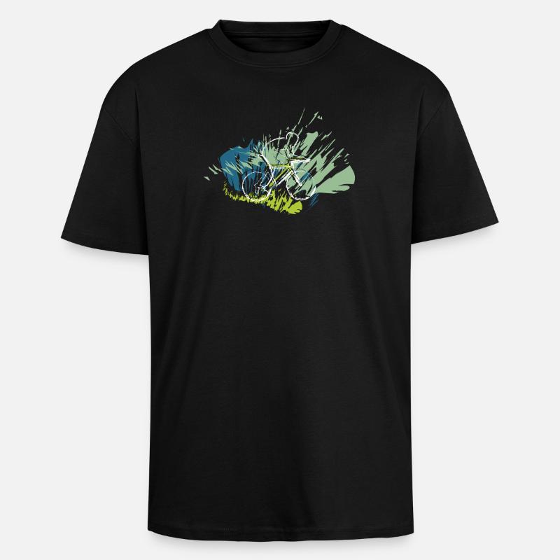 Rickel's Design: Radfahrer 2025 - Oversized Heavyweight Unisex T-Shirt - Schwarz