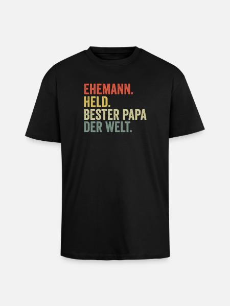 Bester Papa der Welt - Oversized Heavyweight Unisex T-Shirt - Schwarz