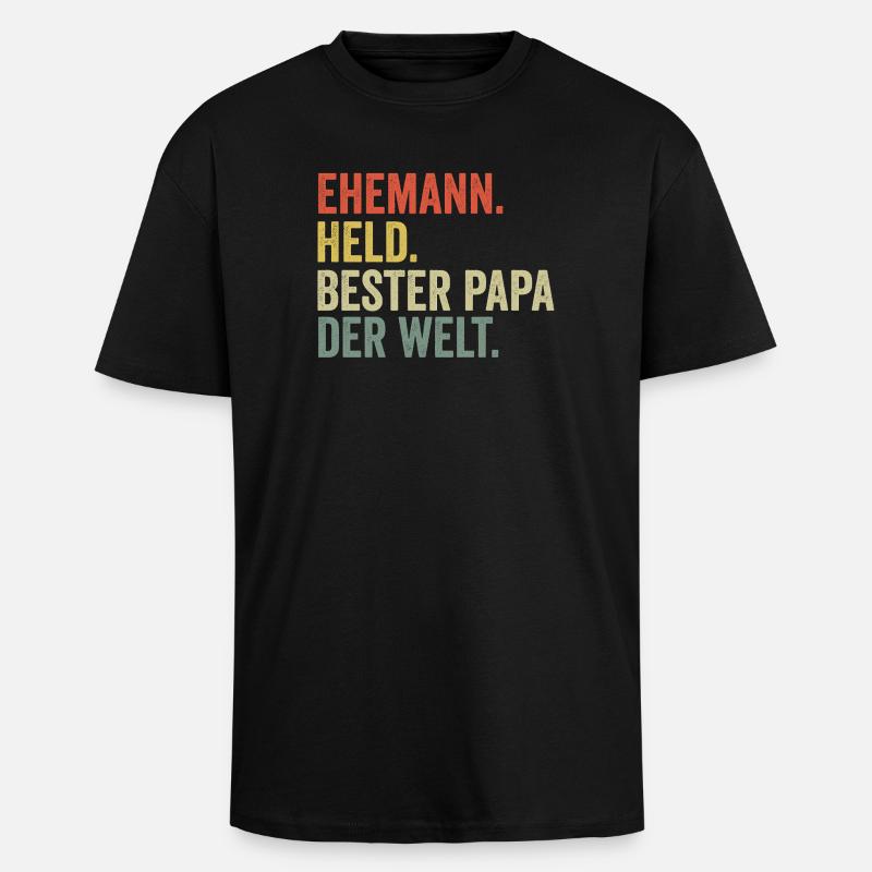 Bester Papa der Welt - Oversized Heavyweight Unisex T-Shirt - Schwarz