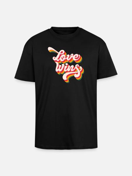 LGBTQ Pride Month - Love Wins - Unisex Oversized Heavyweight T-shirt - black