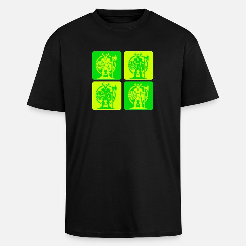 Nordischer Wikinger Silhouette - Oversized Heavyweight Unisex T-Shirt - Schwarz