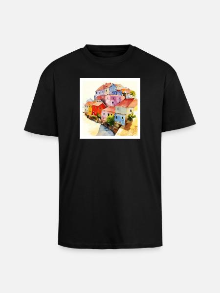 Optical Illusion - Abstract Art - Unisex Oversized Heavyweight T-shirt - black