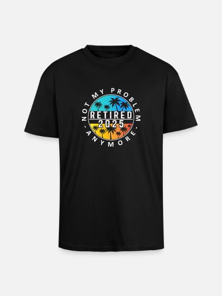 Retired 2025 Palm Sunset Design - Unisex Oversized Heavyweight T-shirt - black