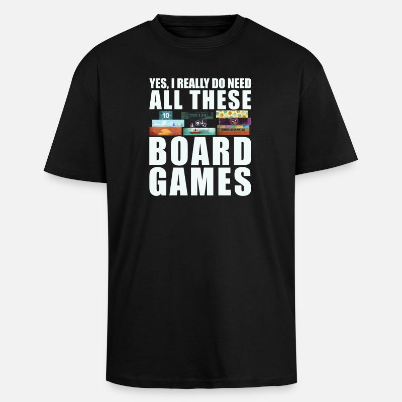 Brettspiele lustiger Spruch - Oversized Heavyweight Unisex T-Shirt - Schwarz