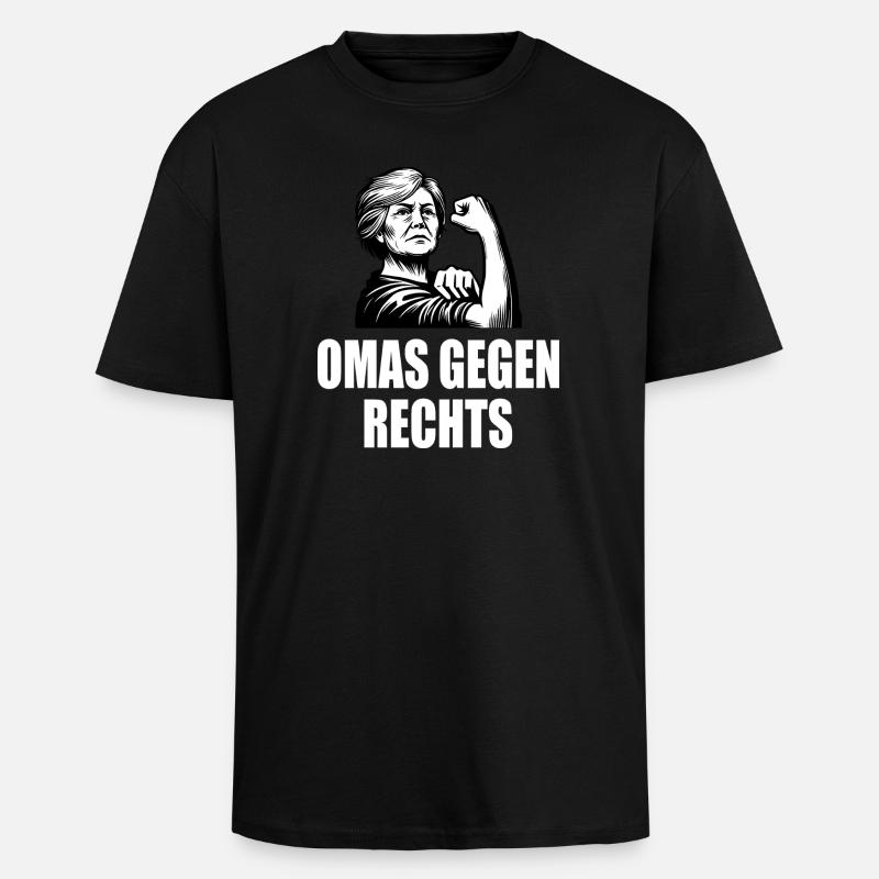 Omas gegen rechts - Oversized Heavyweight Unisex T-Shirt - Schwarz