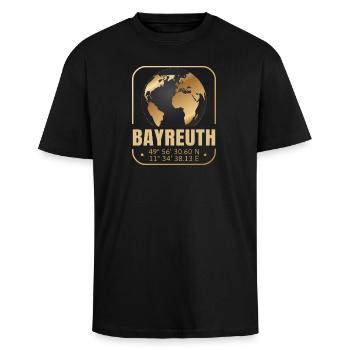 Bayreuth - Oversized Heavyweight Unisex T-Shirt - Schwarz - Vorne - Alina (178cm) & Michal (187cm)