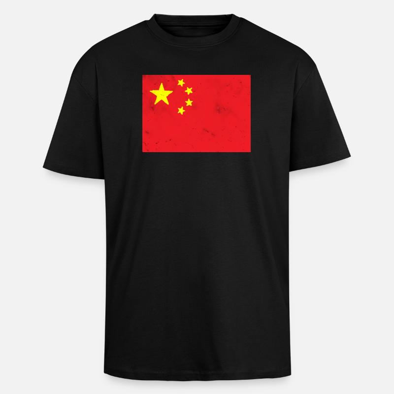 Drapeau de la Chine - T-shirt unisexe oversize épais - noir