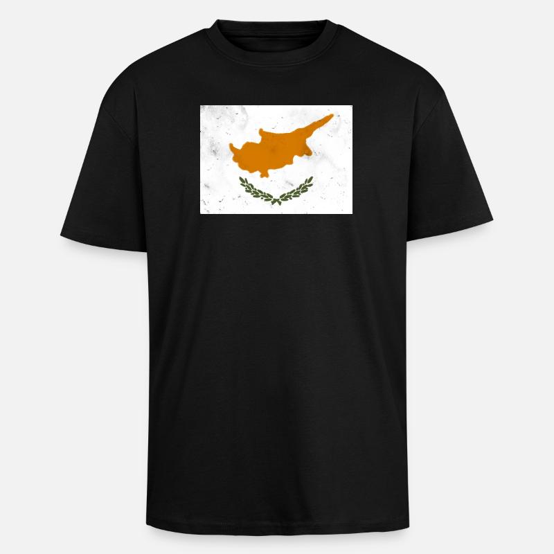 Flagge von Zypern - Oversized Heavyweight Unisex T-Shirt - Schwarz