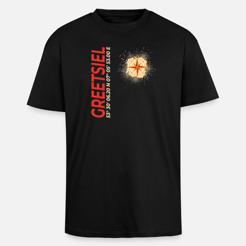 Greetsiel - Oversized Heavyweight Unisex T-Shirt - Schwarz