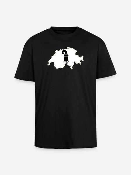 Basel-Stadt, Schweiz - Oversized Heavyweight Unisex T-Shirt - Schwarz
