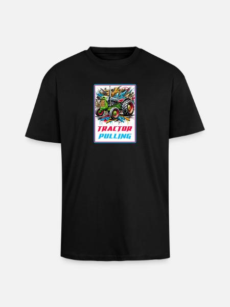 Tractor Pulling Power - Unisex Oversized Heavyweight T-shirt - black