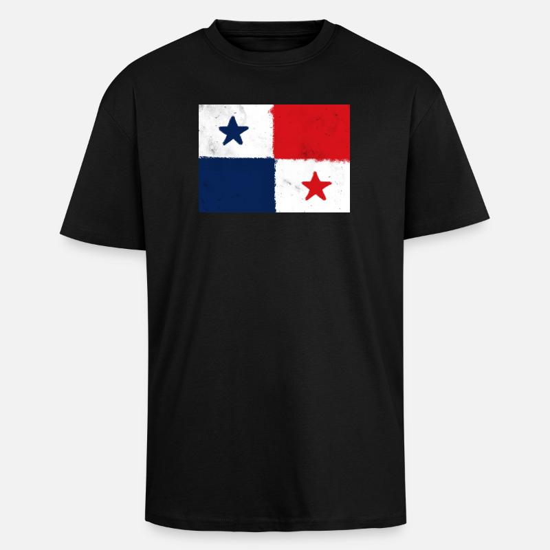 Drapeau du Panama - T-shirt unisexe oversize épais - noir