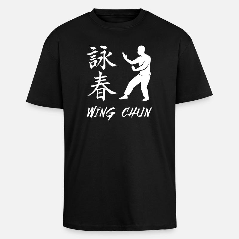 Chasseur de Wing Chun - T-shirt unisexe oversize épais - noir