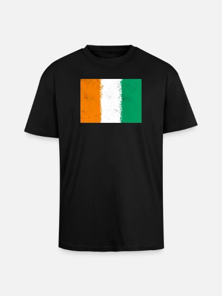 Flag of Côte d'Ivoire - Unisex Oversized Heavyweight T-shirt - black