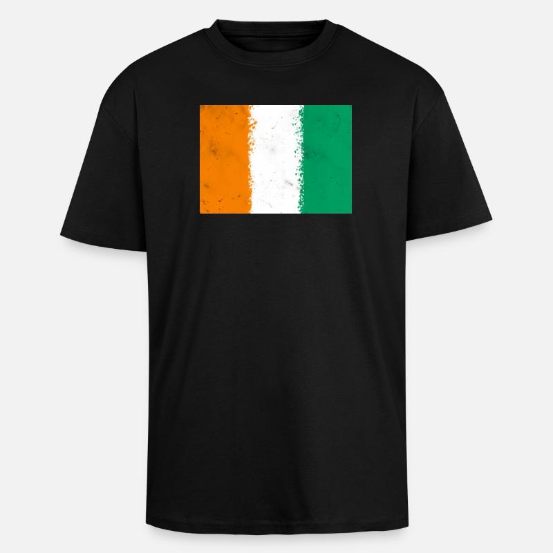 Drapeau de la Côte d’Ivoire - T-shirt unisexe oversize épais - noir
