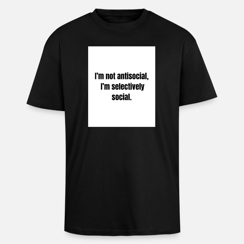 Selektiv sozial – introvertierte Definition - Oversized Heavyweight Unisex T-Shirt - Schwarz