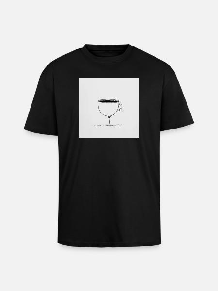 Kaffee? Nur in Eimern, bitte! - Oversized Heavyweight Unisex T-Shirt - Schwarz