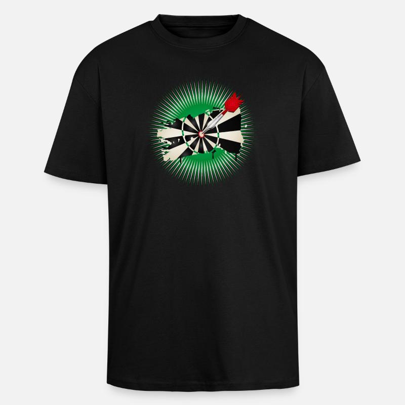 Graffiti style dartboard with hit - Unisex Oversized Heavyweight T-shirt - black